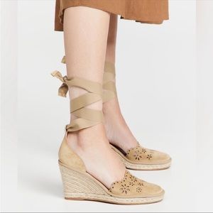 NWOT Veronica Beard Soleil Lace-Up Suede Espadrille Sandals, size 9.5